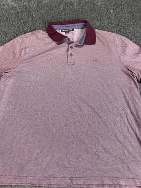 Michael Kors Polo Shirt Men's XL Short Sleeve Burgundy MK Logo Casual Holiday